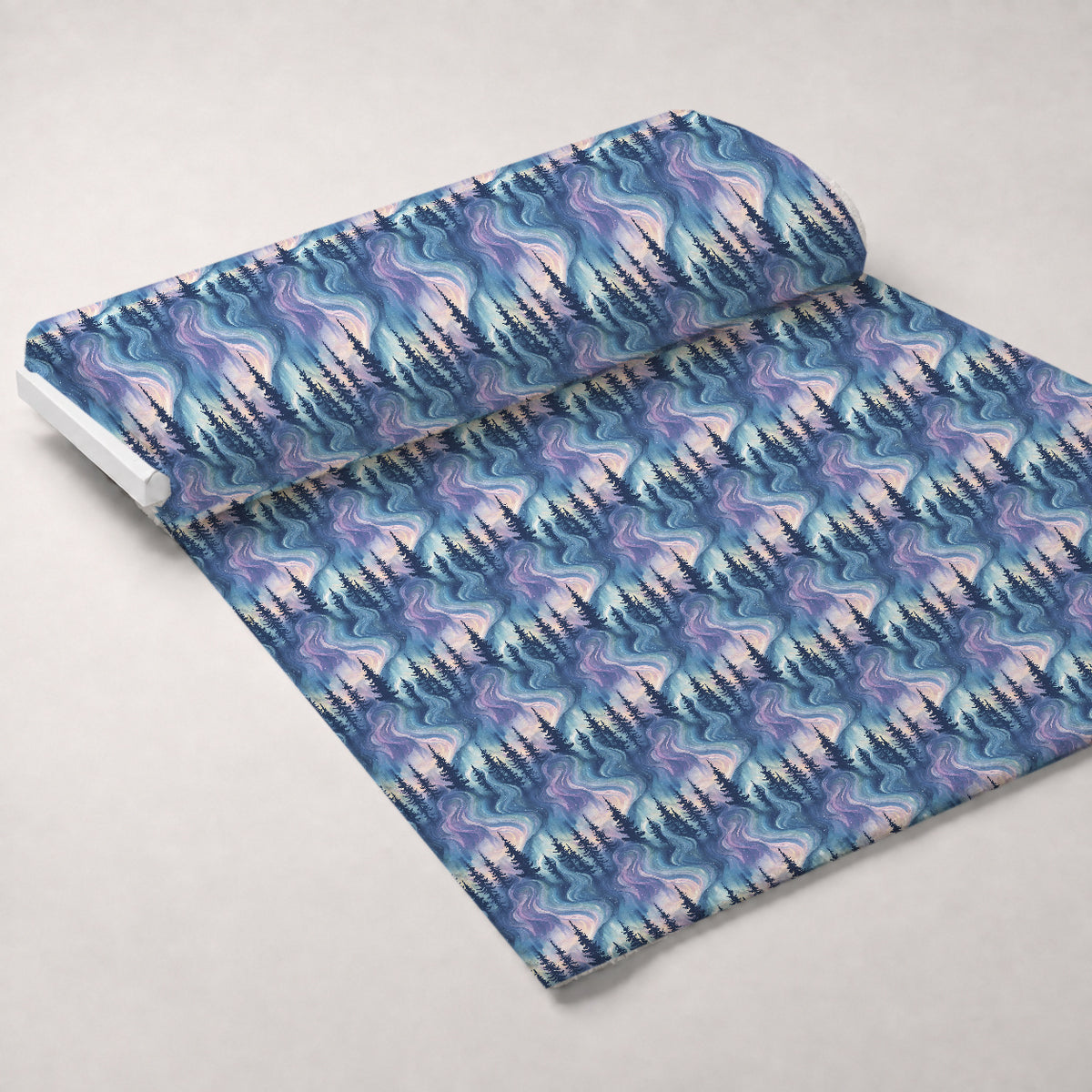 Aurora Pines Pattern 5 Minky Fabric — plush minky unrolled bolt preview (mv-minky-v1:bolt)