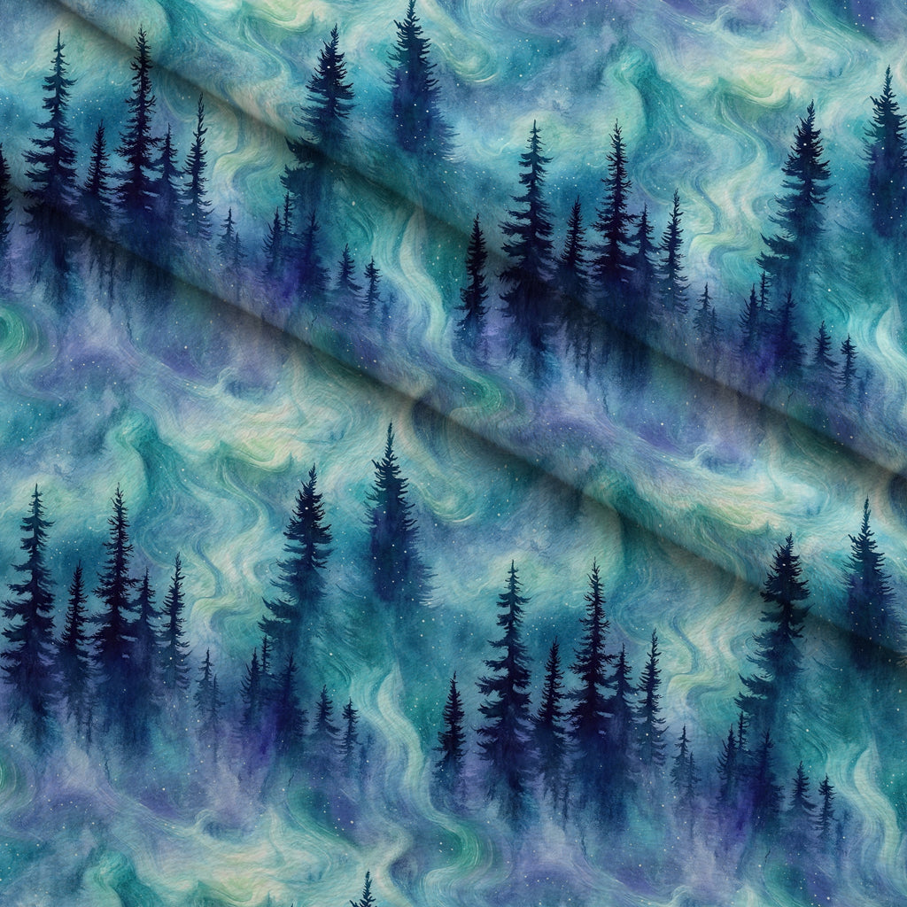 Aurora Pines Pattern 7 Minky Fabric — plush minky folded close-up preview (mv-minky-v1:lying)
