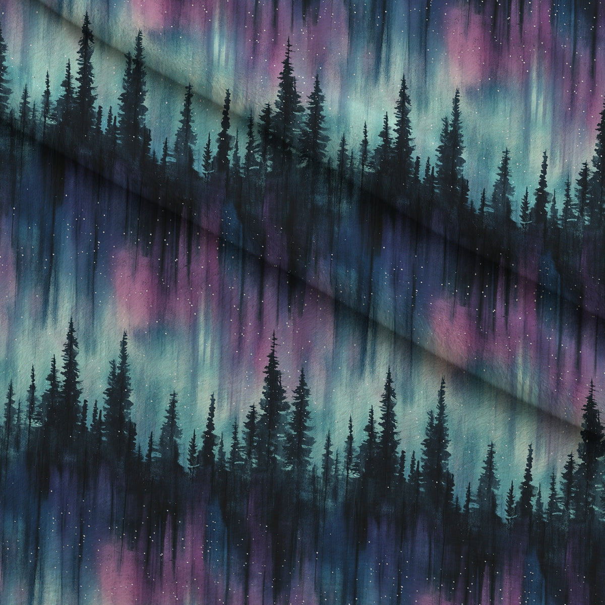 Aurora Pines Pattern 8 Minky Fabric — plush minky folded close-up preview (mv-minky-v1:lying)