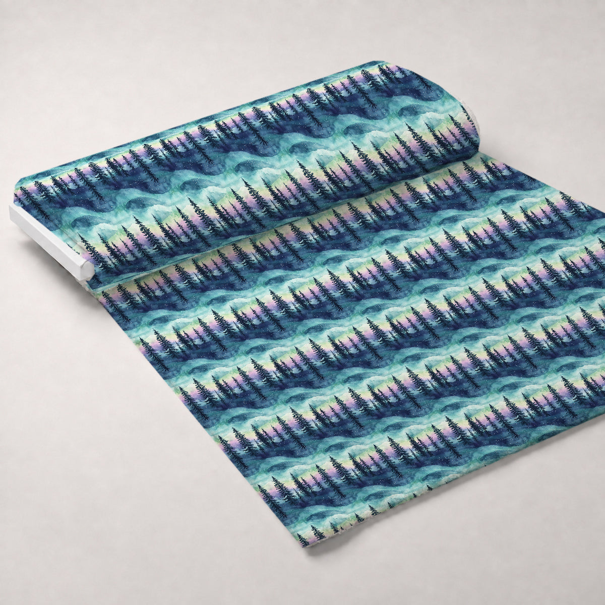 Aurora Pines Pattern 9 Minky Fabric — plush minky unrolled bolt preview (mv-minky-v1:bolt)