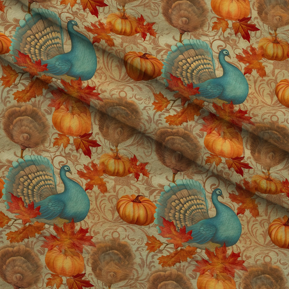Autumn Harvest Reverie Pattern 2 Minky Fabric — plush minky folded close-up preview (mv-minky-v1:lying)