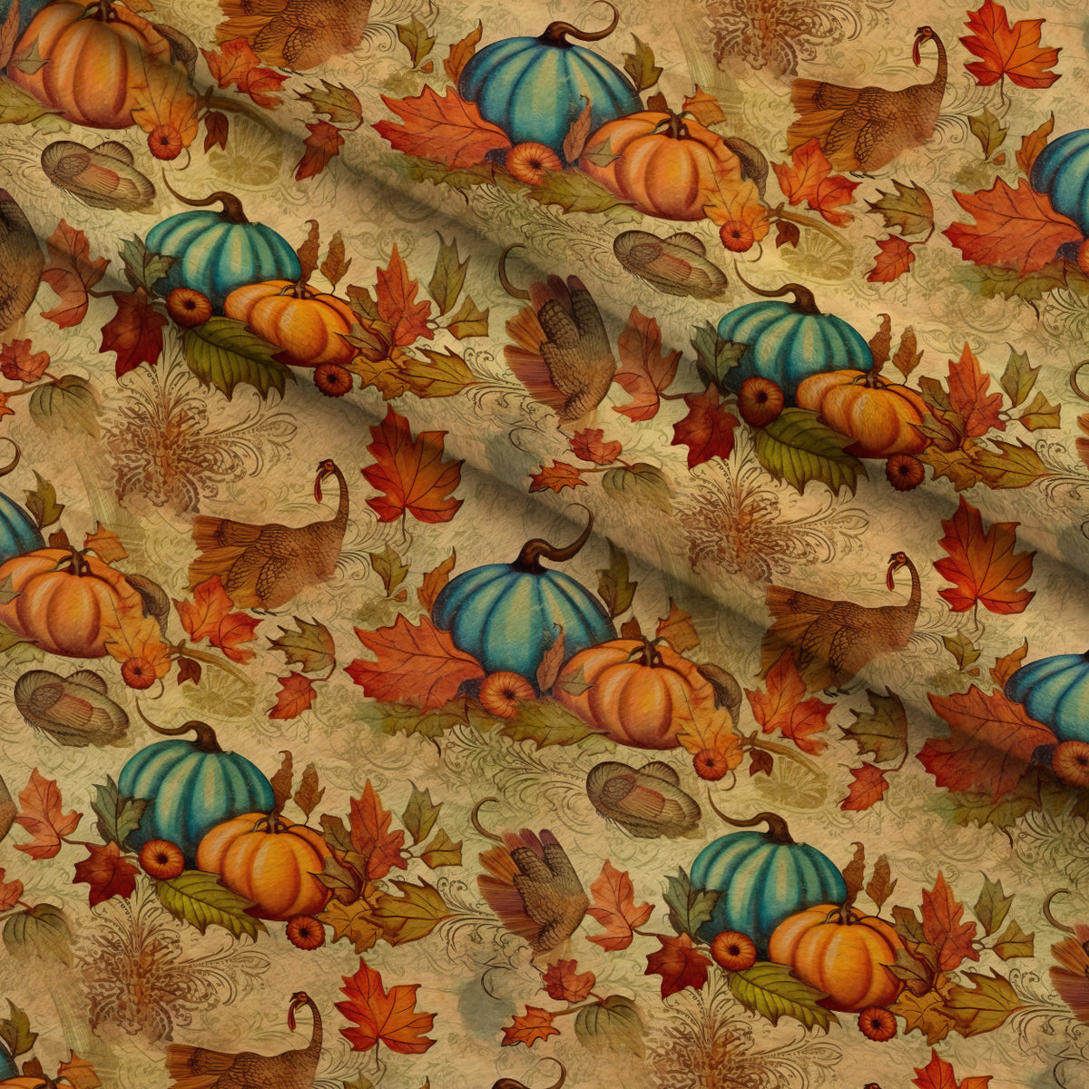 Autumn Harvest Reverie Pattern 3 Minky Fabric — plush minky folded close-up preview (mv-minky-v1:lying)