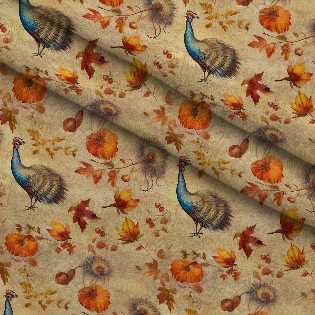 Autumn Harvest Reverie Pattern 7 Minky Fabric — plush minky folded close-up preview (mv-minky-v1:lying)