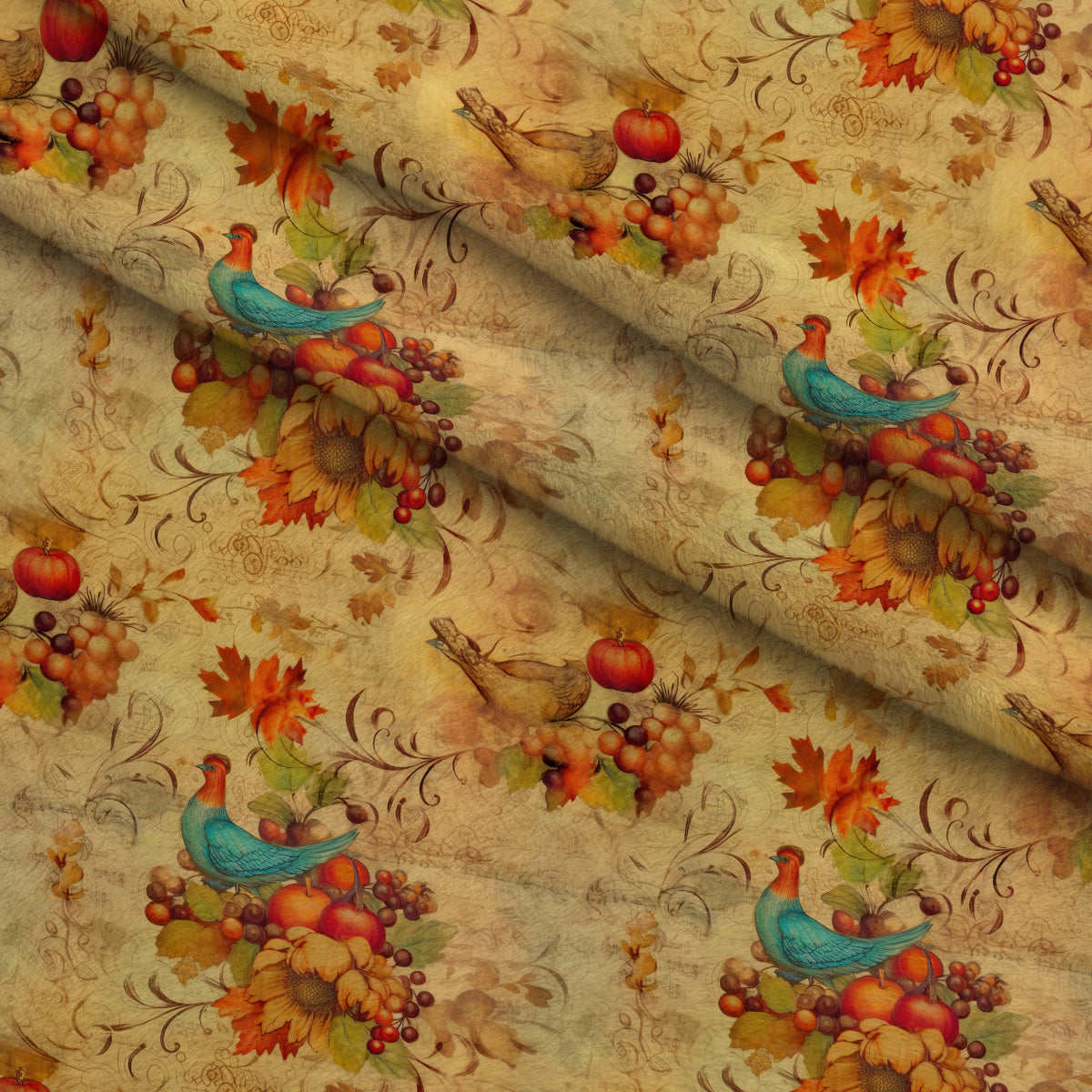 Autumn Harvest Reverie Pattern 8 Minky Fabric — plush minky folded close-up preview (mv-minky-v1:lying)