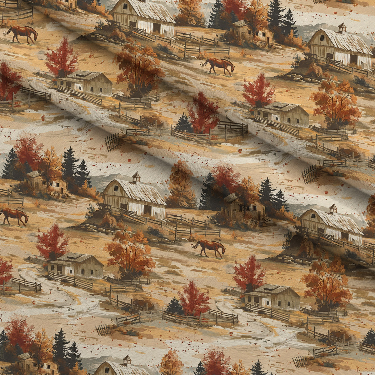 Autumn Homestead Pattern 3 Minky Fabric — plush minky folded close-up preview (mv-minky-v1:lying)