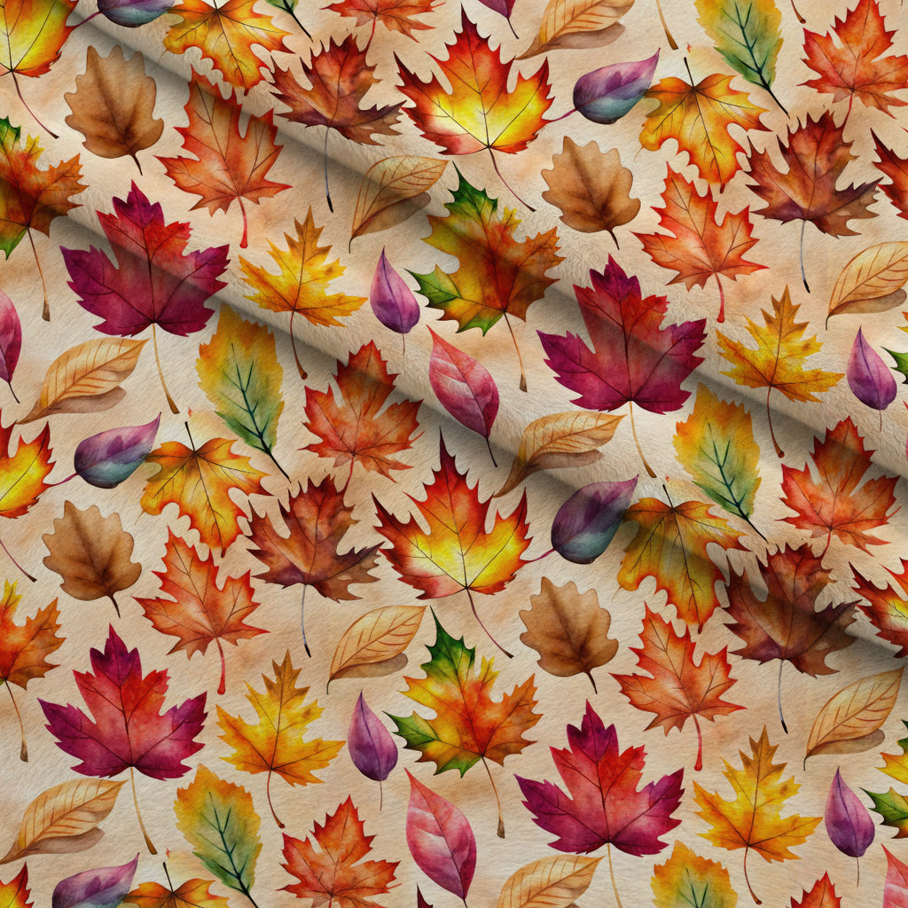 Autumn Watercolor Canopy Pattern 11 Minky Fabric — plush minky folded close-up preview (mv-minky-v1:lying)