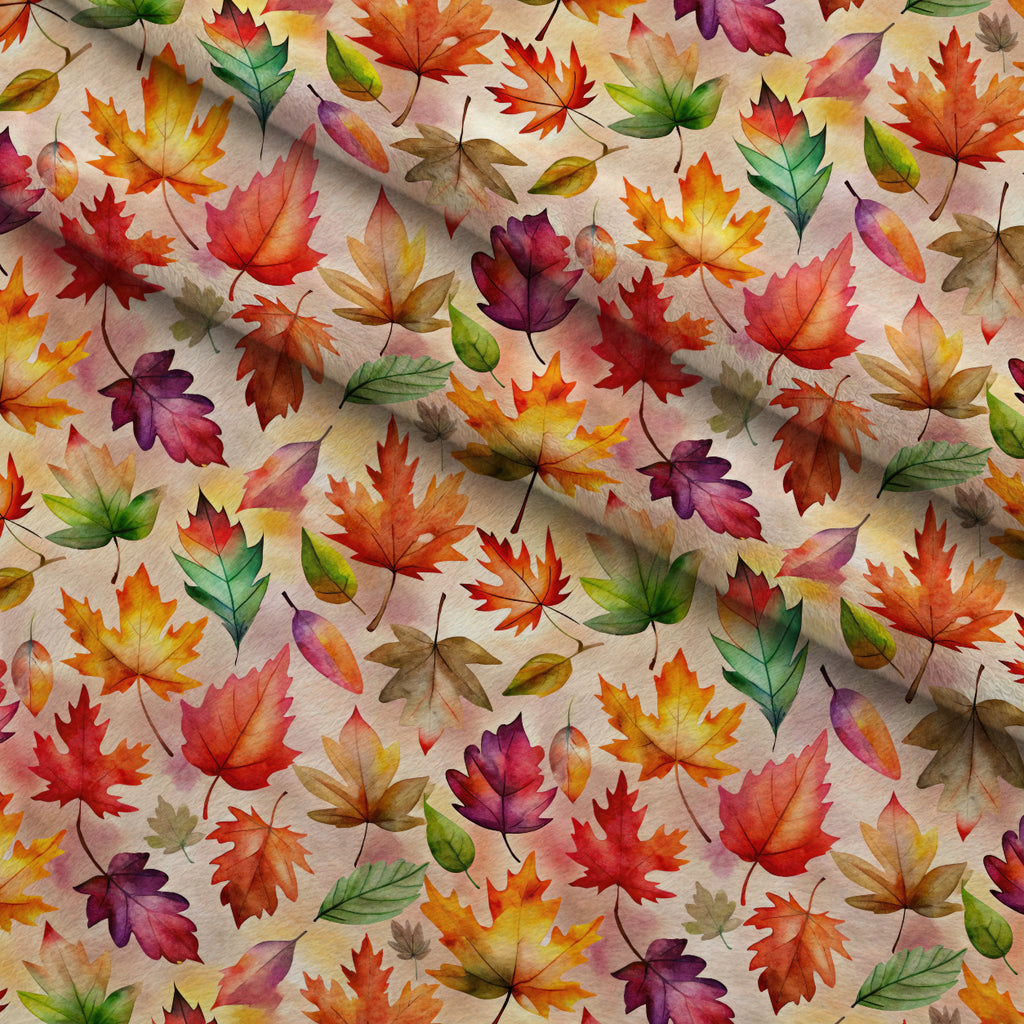 Autumn Watercolor Canopy Pattern 9 Minky Fabric — plush minky folded close-up preview (mv-minky-v1:lying)