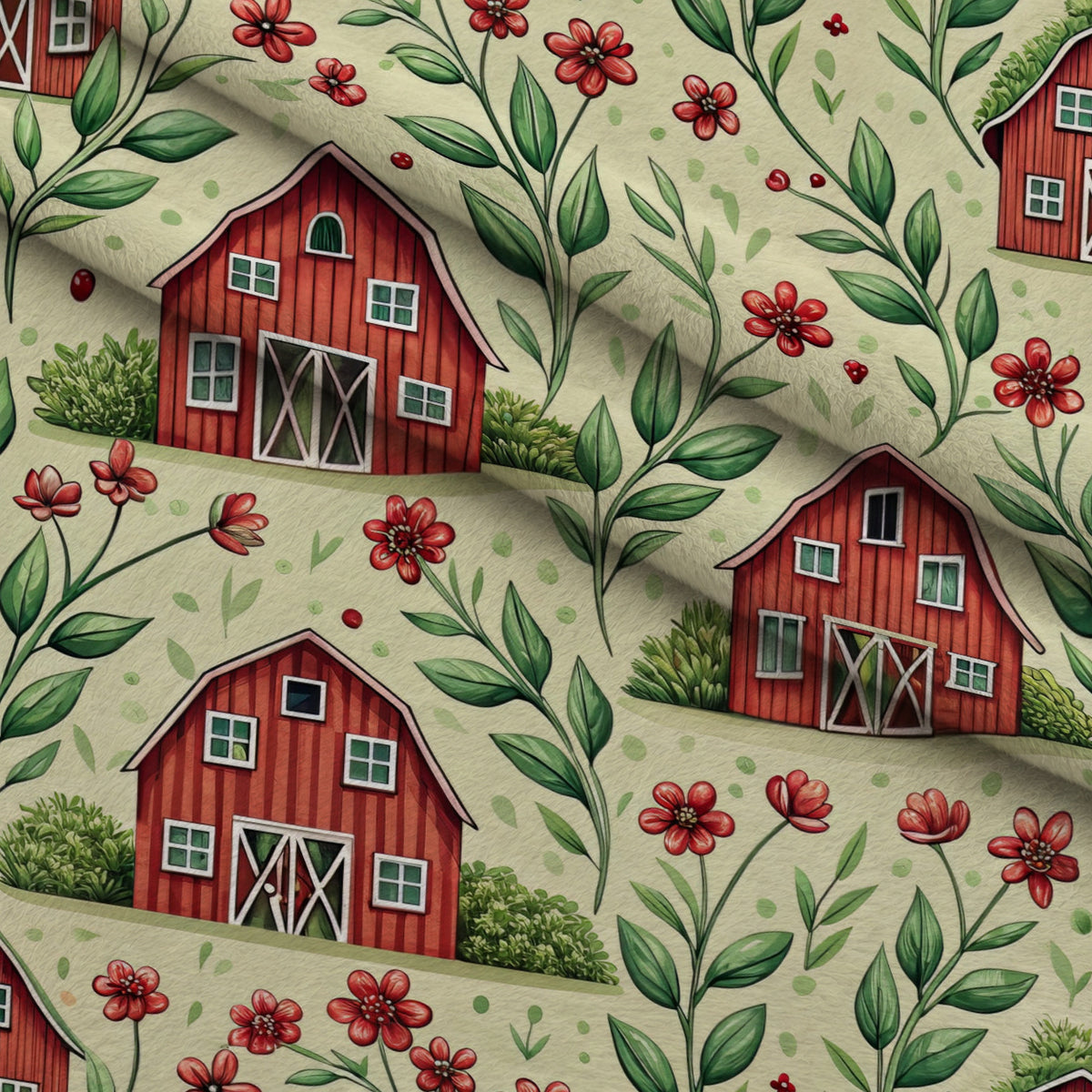 Barnyard Blooms Pattern 11 Minky Fabric — plush minky folded close-up preview (mv-minky-v1:lying)