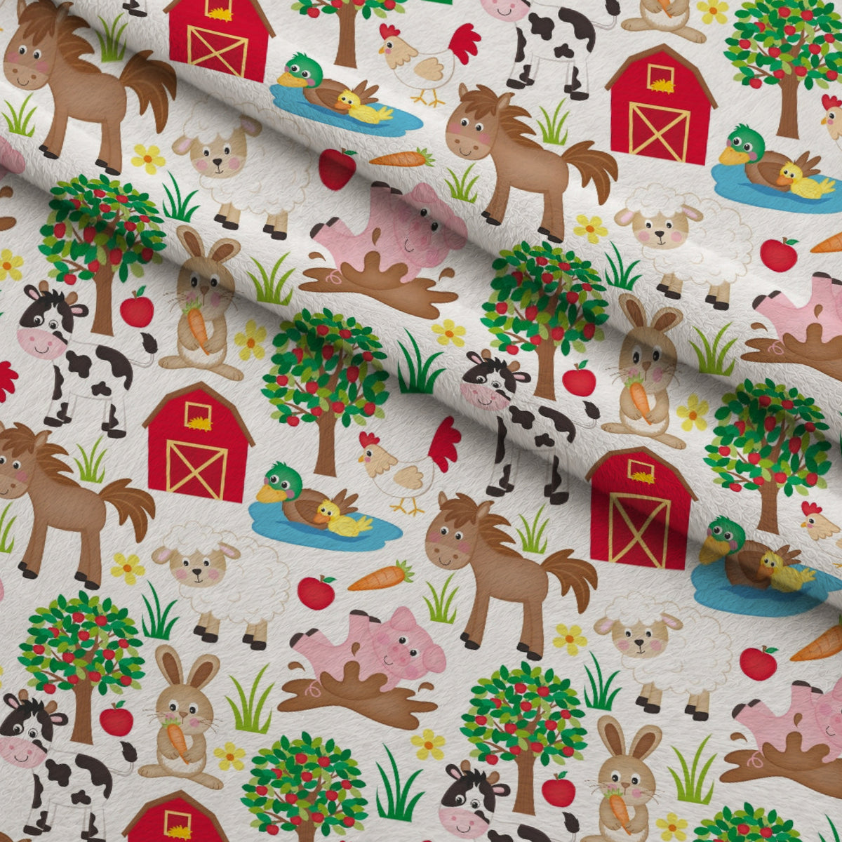 Barnyard Buddies Pattern 10 Minky Fabric — plush minky folded close-up preview (mv-minky-v1:lying)