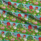 Barnyard Buddies Pattern 8 Minky Fabric — plush minky folded close-up preview (mv-minky-v1:lying)