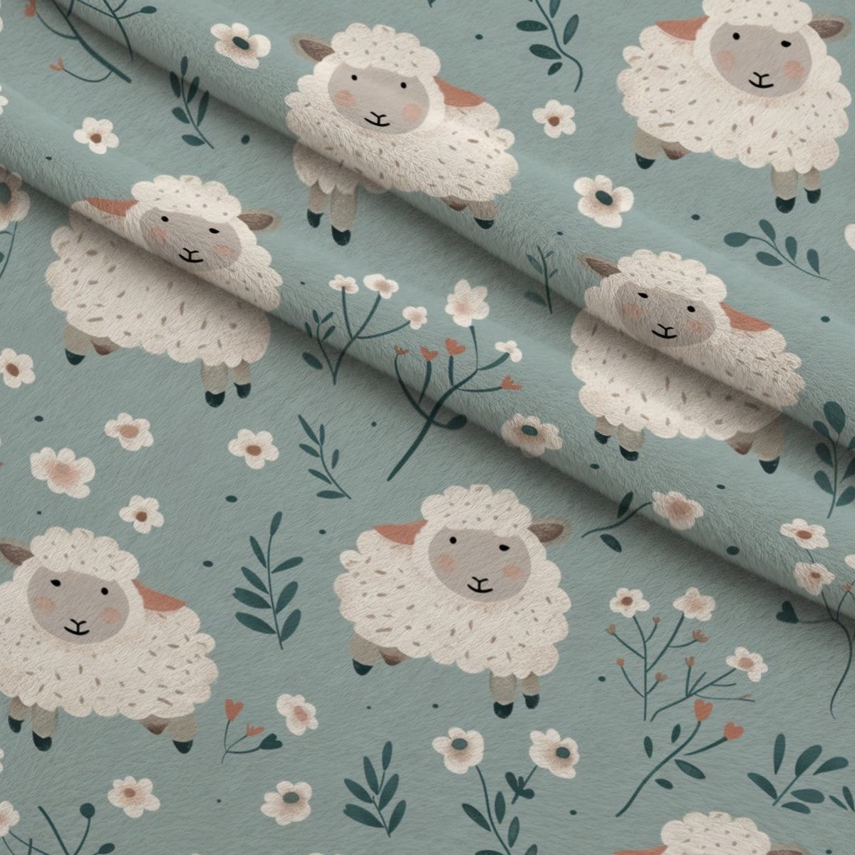 Barnyard Friends Pattern 10 Minky Fabric — plush minky folded close-up preview (mv-minky-v1:lying)