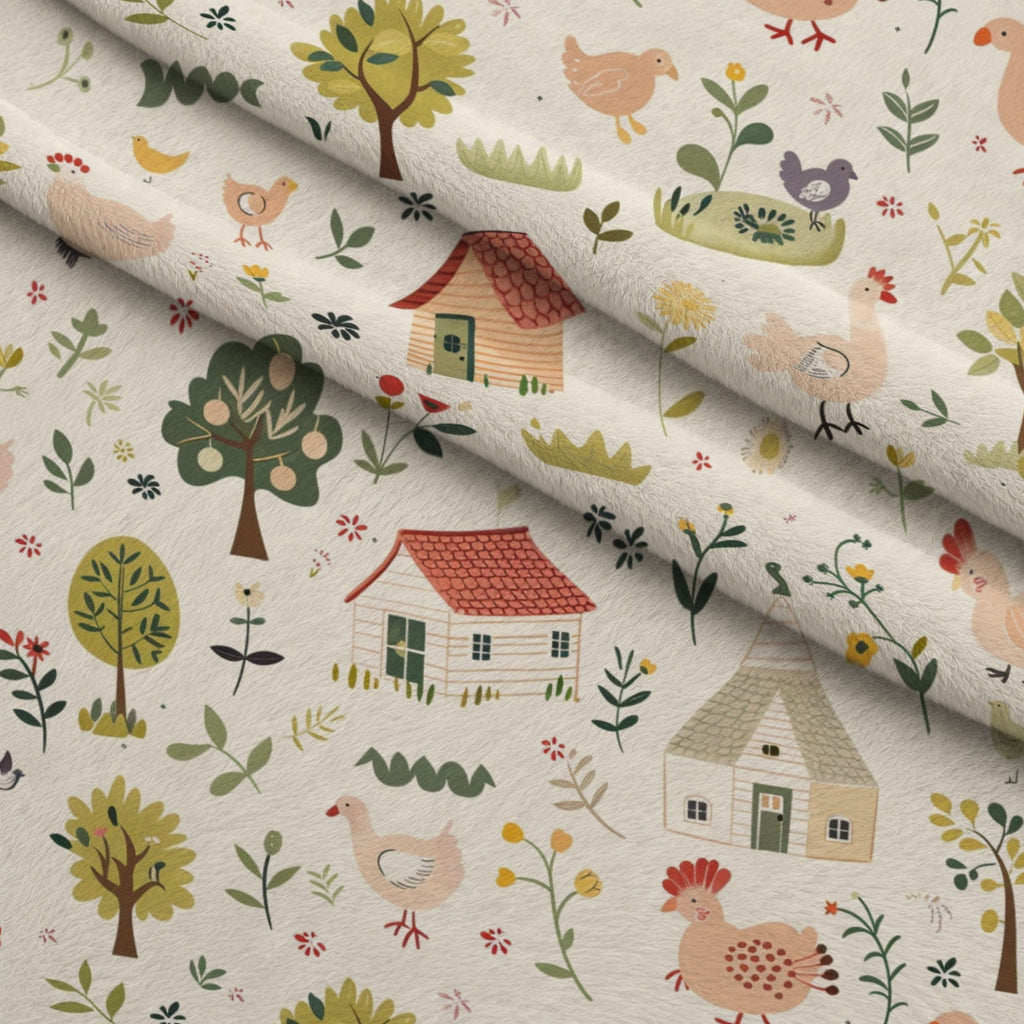 Barnyard Friends Pattern 15 Minky Fabric — plush minky folded close-up preview (mv-minky-v1:lying)