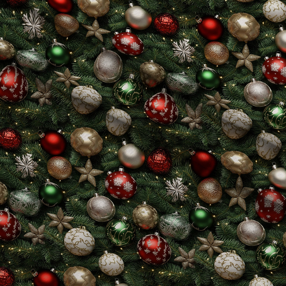 Baubles and Boughs Pattern 1 Minky Fabric — plush minky folded close-up preview (mv-minky-v1:lying)