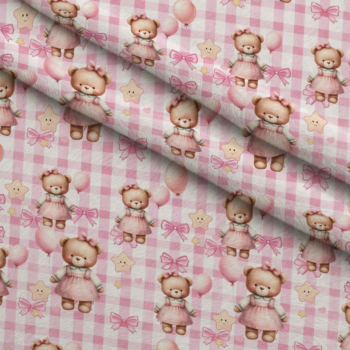 Beary Sweet Party Pattern 10 Minky Fabric — plush minky folded close-up preview (mv-minky-v1:lying)
