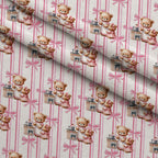 Beary Sweet Party Pattern 2 Minky Fabric — plush minky folded close-up preview (mv-minky-v1:lying)