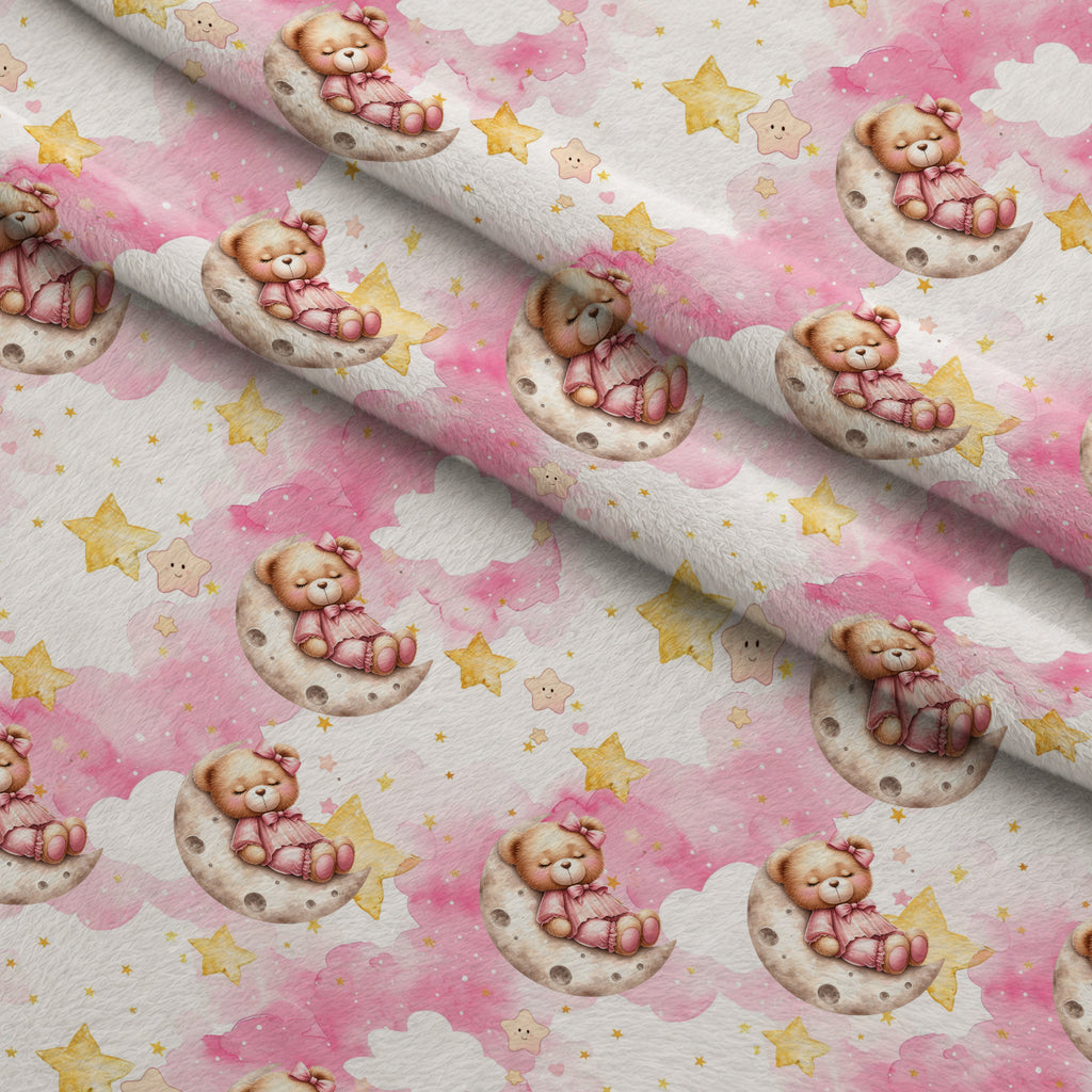 Beary Sweet Party Pattern 5 Minky Fabric — plush minky folded close-up preview (mv-minky-v1:lying)