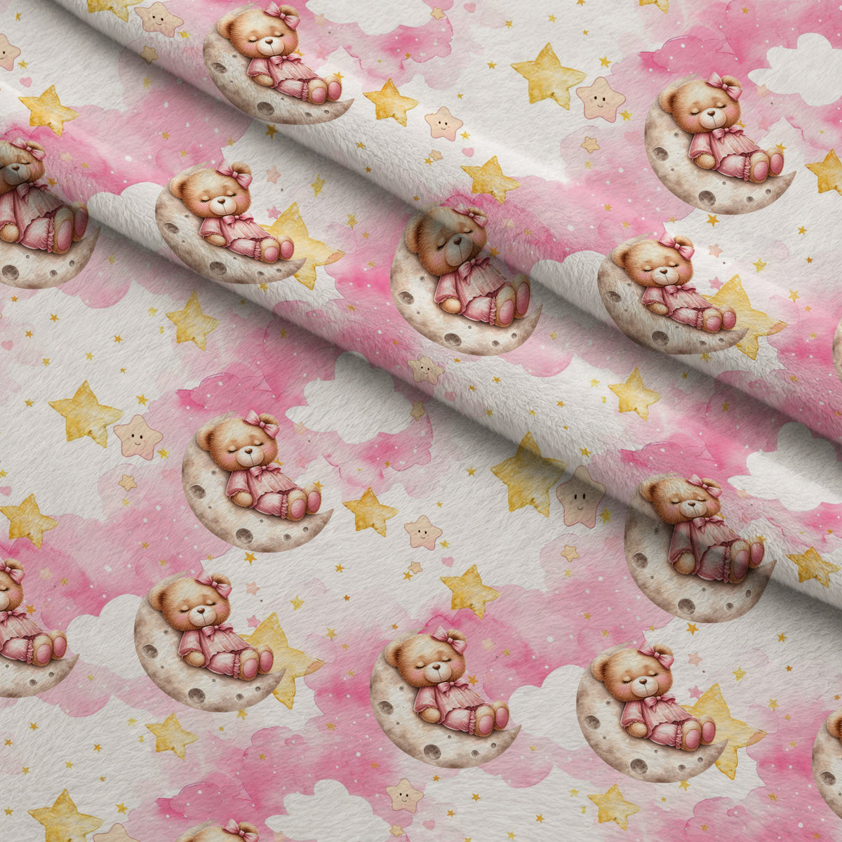 Beary Sweet Party Pattern 5 Minky Fabric — plush minky folded close-up preview (mv-minky-v1:lying)