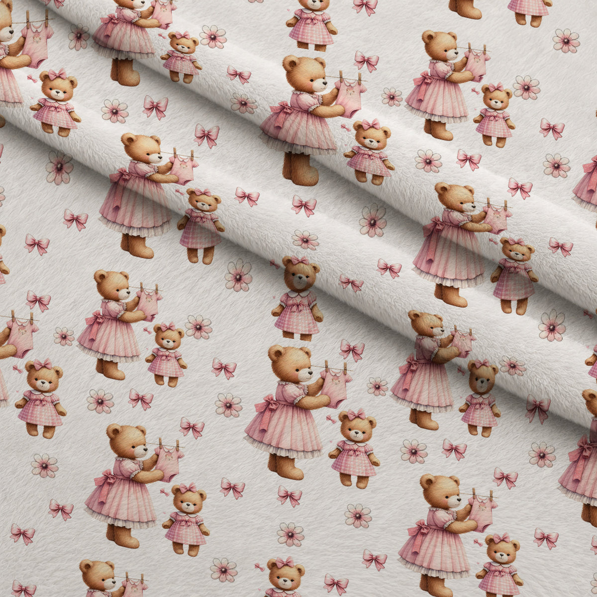 Beary Sweet Party Pattern 7 Minky Fabric — plush minky folded close-up preview (mv-minky-v1:lying)