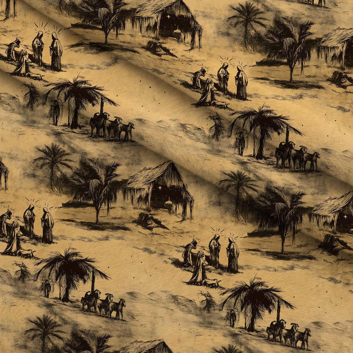 Bethlehem Toile Pattern 8 Minky Fabric — plush minky folded close-up preview (mv-minky-v1:lying)