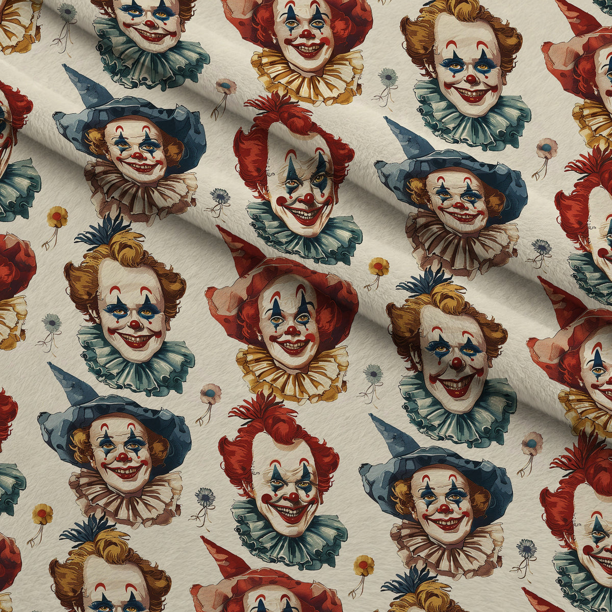 Big Top Jesters Pattern 1 Minky Fabric — plush minky folded close-up preview (mv-minky-v1:lying)