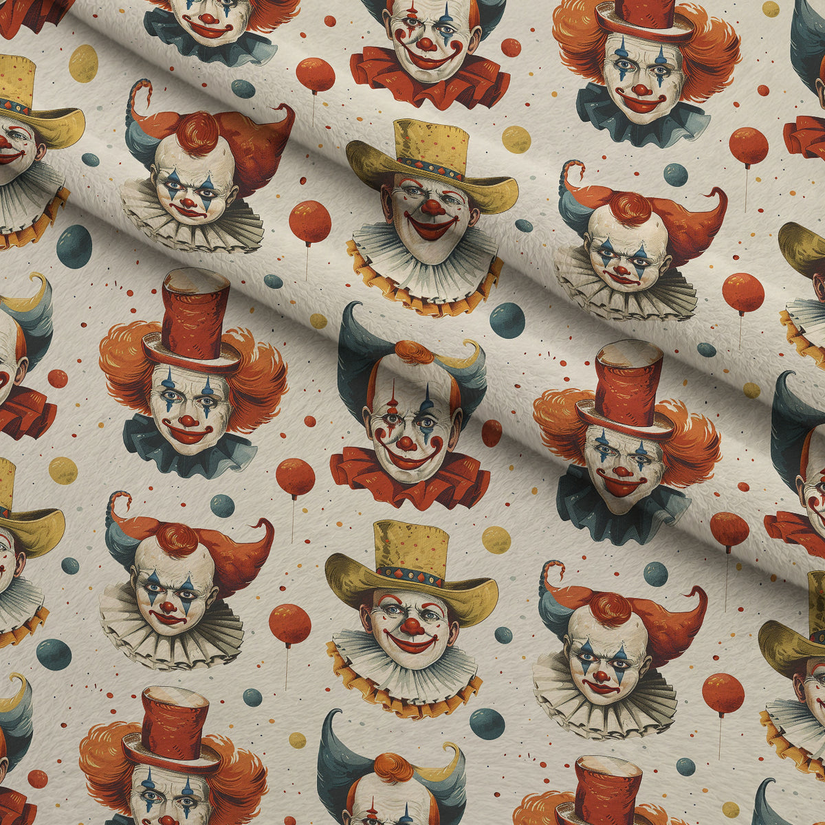 Big Top Jesters Pattern 6 Minky Fabric — plush minky folded close-up preview (mv-minky-v1:lying)