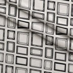 Black and White Picture Frames Pattern Minky Fabric — plush minky folded close-up preview (mv-minky-v1:lying)