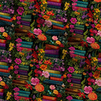 Blooming Library Pattern 11 Minky Fabric — plush minky folded close-up preview (mv-minky-v1:lying)