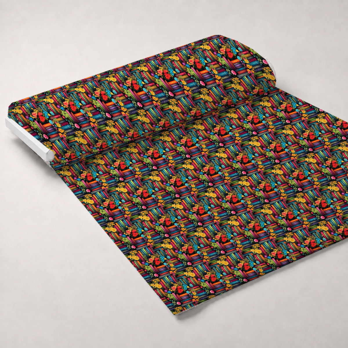 Blooming Library Pattern 12 Minky Fabric — plush minky unrolled bolt preview (mv-minky-v1:bolt)