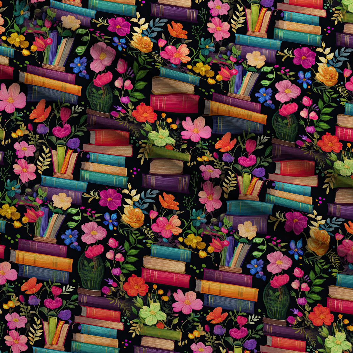 Blooming Library Pattern 2 Minky Fabric — plush minky folded close-up preview (mv-minky-v1:lying)