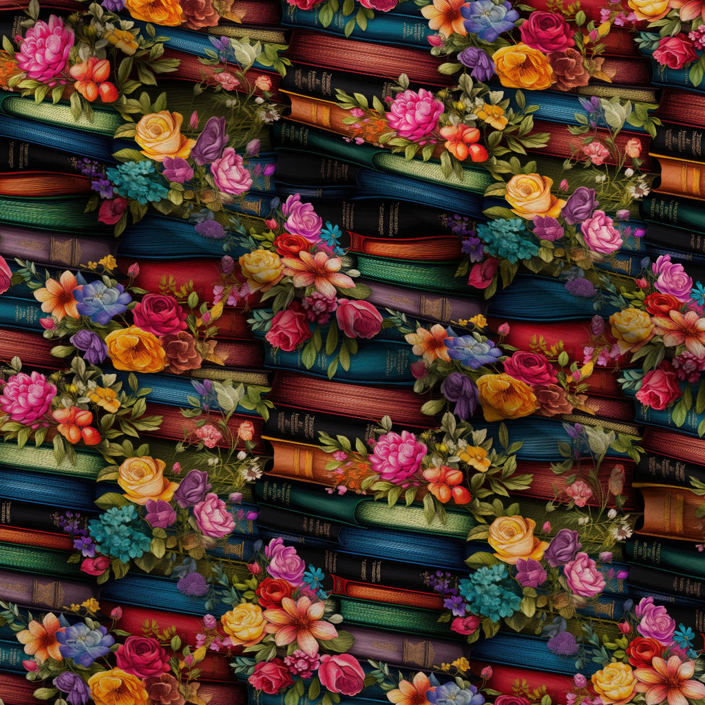 Blooming Library Pattern 4 Minky Fabric — plush minky folded close-up preview (mv-minky-v1:lying)