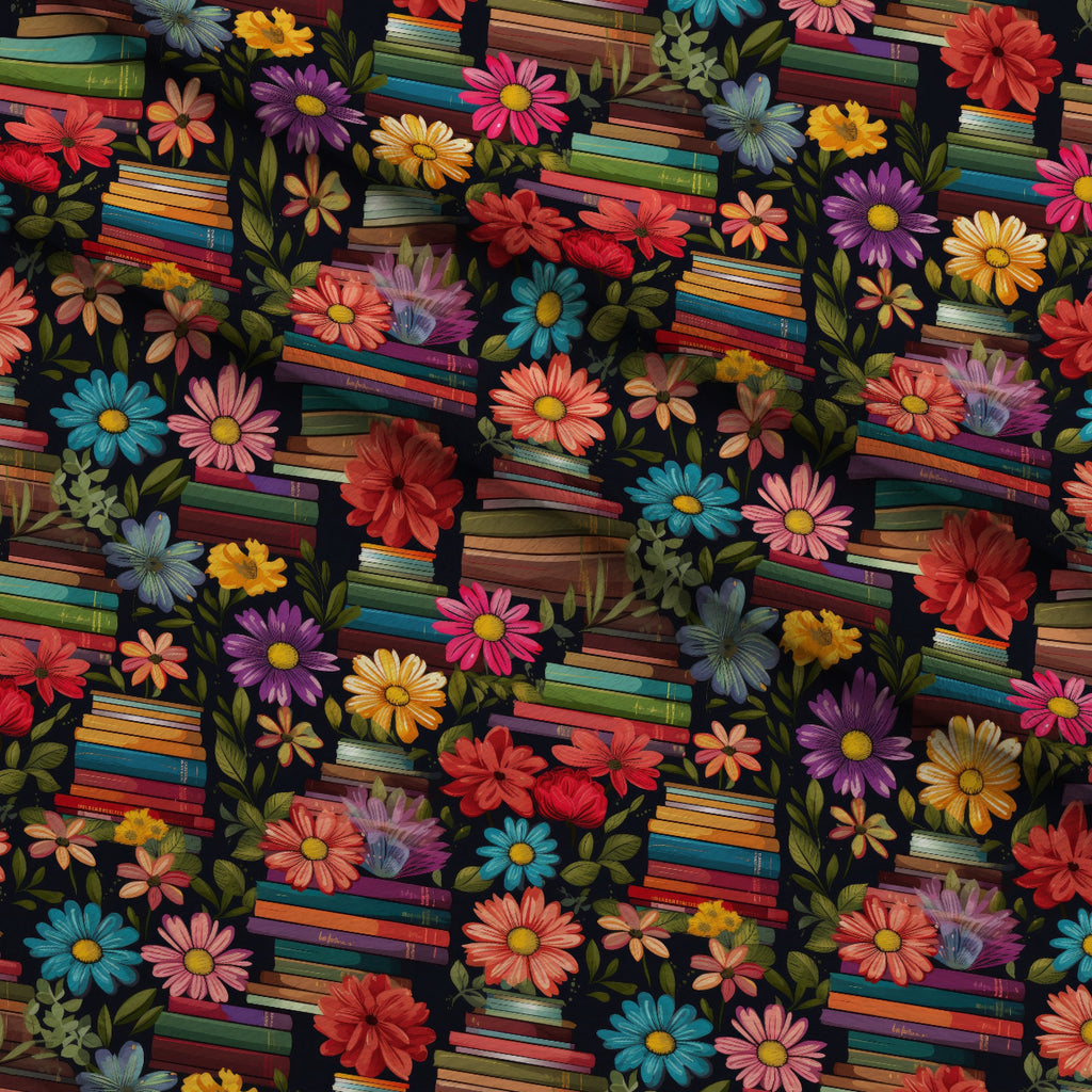 Blooming Library Pattern 6 Minky Fabric — plush minky folded close-up preview (mv-minky-v1:lying)