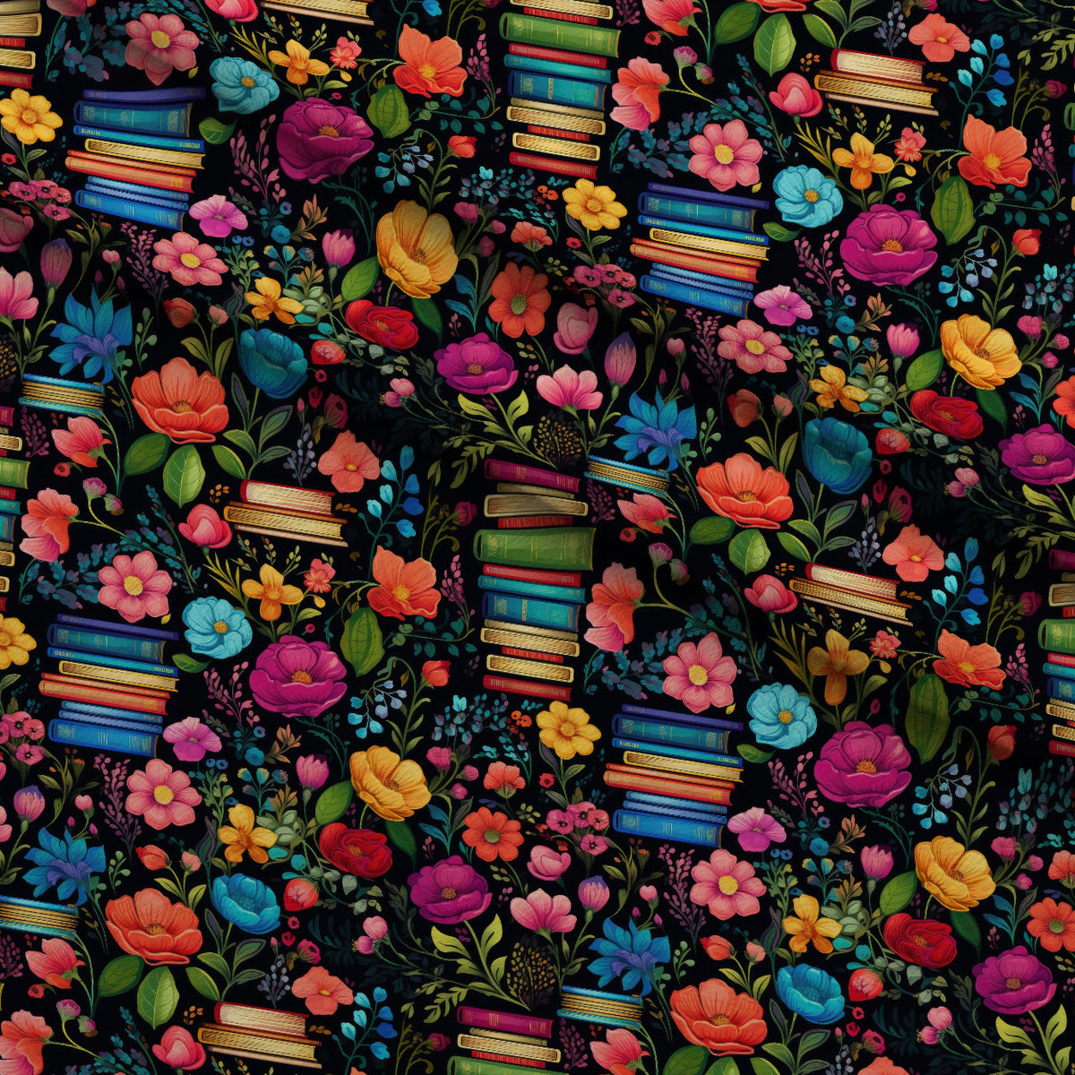 Blooming Library Pattern 7 Minky Fabric — plush minky folded close-up preview (mv-minky-v1:lying)