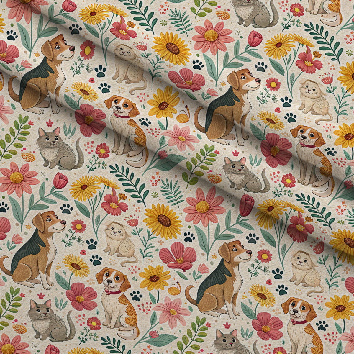 Blossom Buddies Pattern 10 Minky Fabric — plush minky folded close-up preview (mv-minky-v1:lying)
