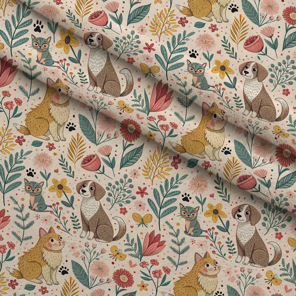 Blossom Buddies Pattern 5 Minky Fabric — plush minky folded close-up preview (mv-minky-v1:lying)