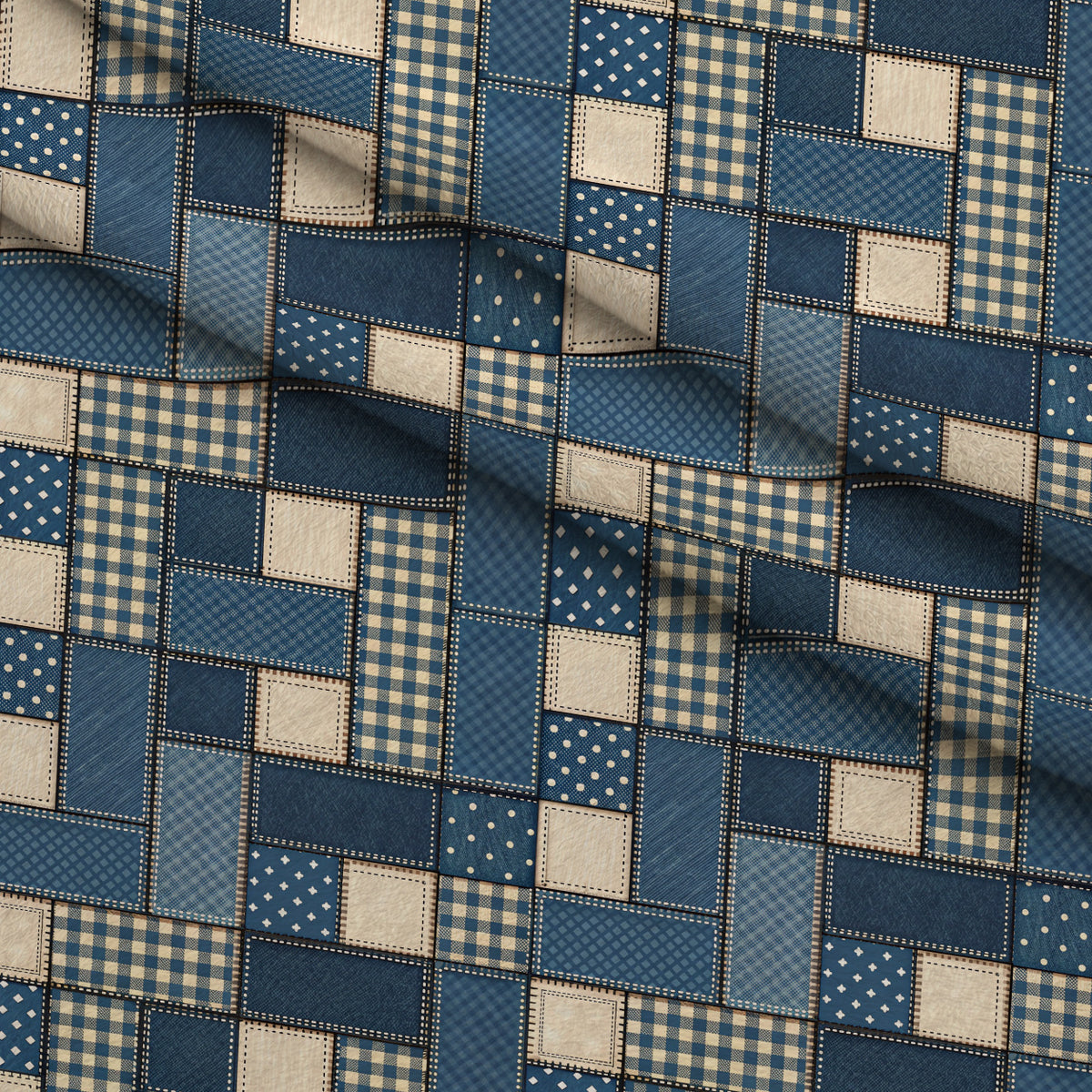 Blue Ribbon Homestead Pattern 1 Minky Fabric — plush minky folded close-up preview (mv-minky-v1:lying)
