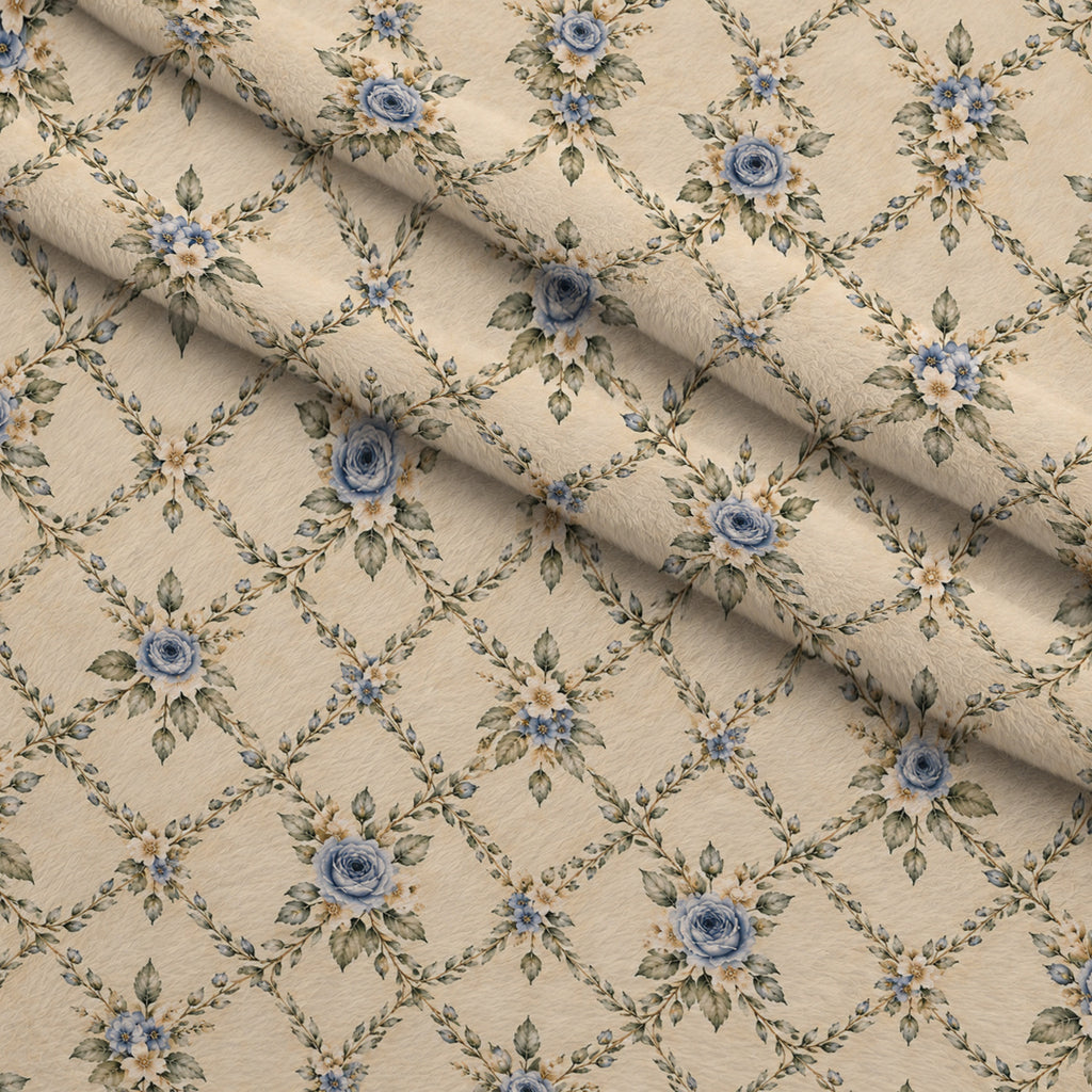 Blue Rose Heirloom Pattern 1 Minky Fabric — plush minky folded close-up preview (mv-minky-v1:lying)