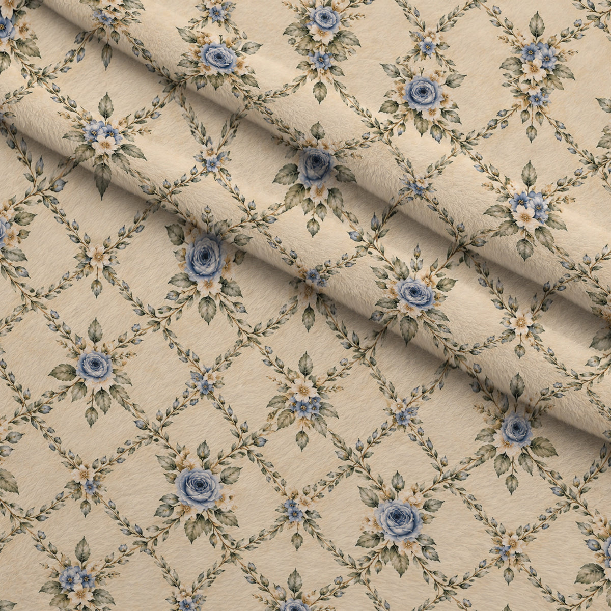 Blue Rose Heirloom Pattern 1 Minky Fabric — plush minky folded close-up preview (mv-minky-v1:lying)