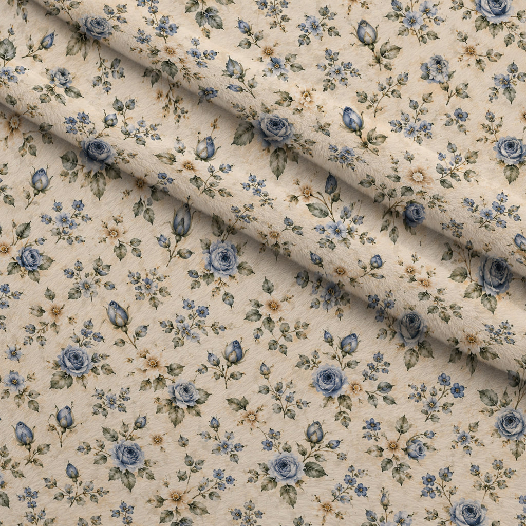 Blue Rose Heirloom Pattern 2 Minky Fabric — plush minky folded close-up preview (mv-minky-v1:lying)