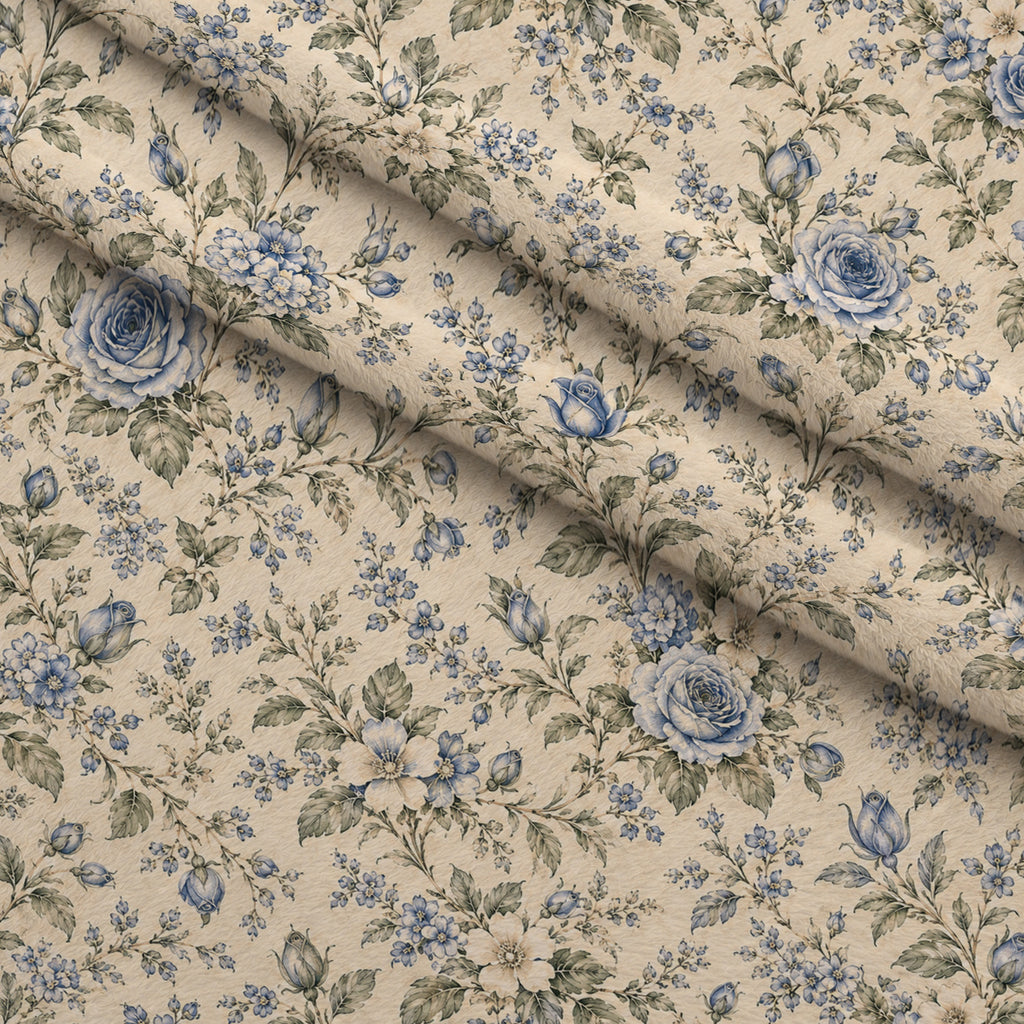 Blue Rose Heirloom Pattern 3 Minky Fabric — plush minky folded close-up preview (mv-minky-v1:lying)