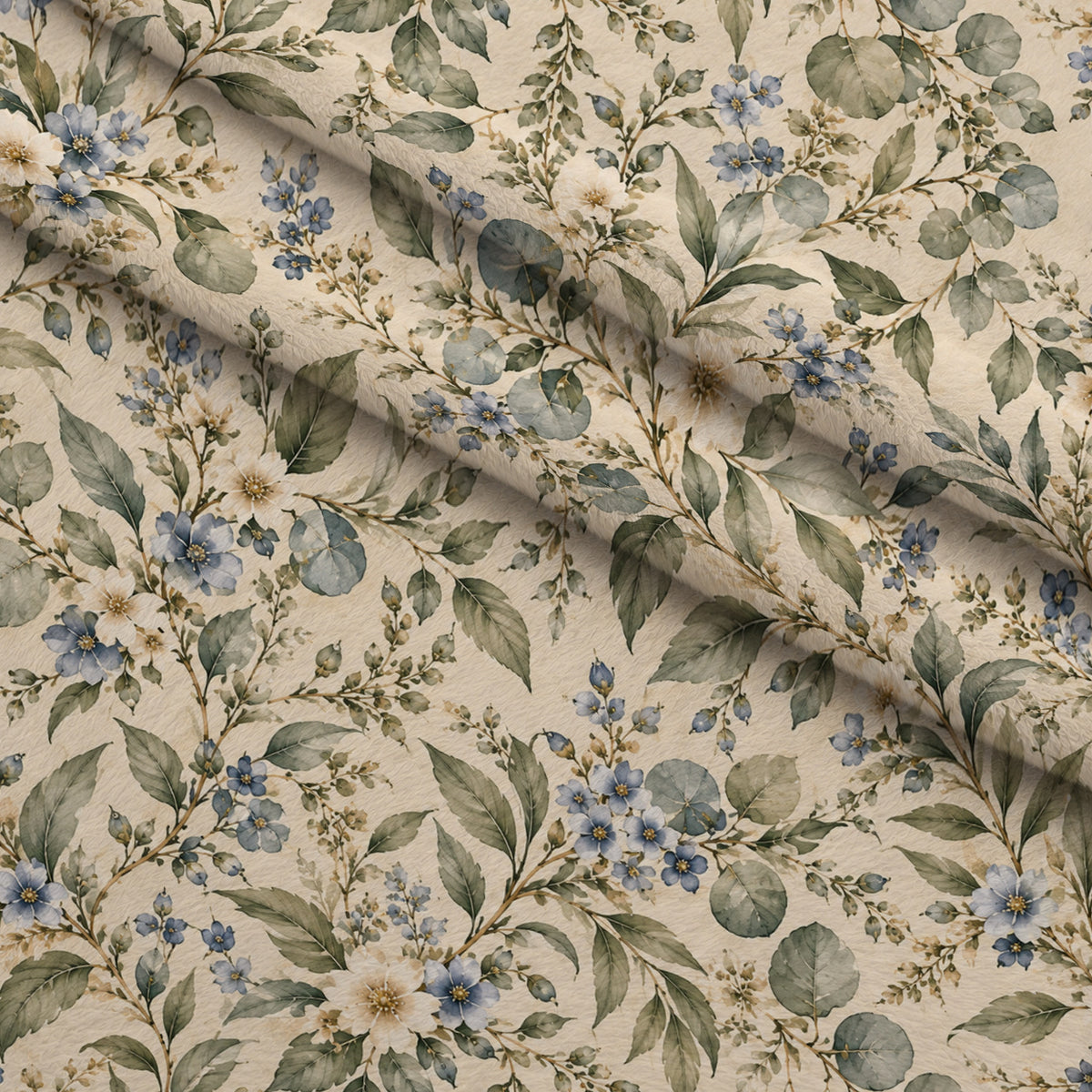 Blue Rose Heirloom Pattern 5 Minky Fabric — plush minky folded close-up preview (mv-minky-v1:lying)
