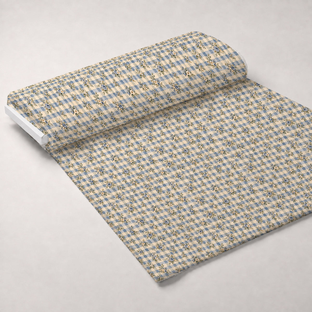 Blue Rose Heirloom Pattern 8 Minky Fabric — plush minky unrolled bolt preview (mv-minky-v1:bolt)