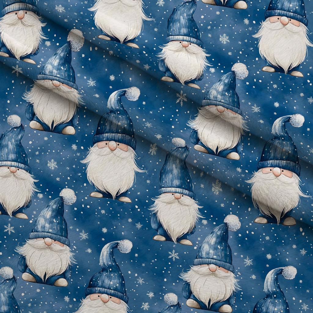 Blue Winter Gnomes Minky Fabric — plush minky folded close-up preview (mv-minky-v1:lying)