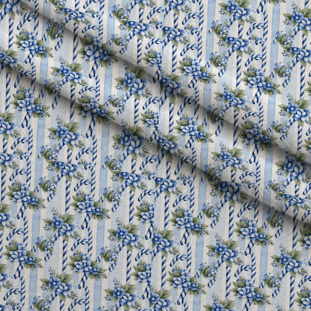 Blueberry Snowfall Wishes Pattern 1 Minky Fabric — plush minky folded close-up preview (mv-minky-v1:lying)
