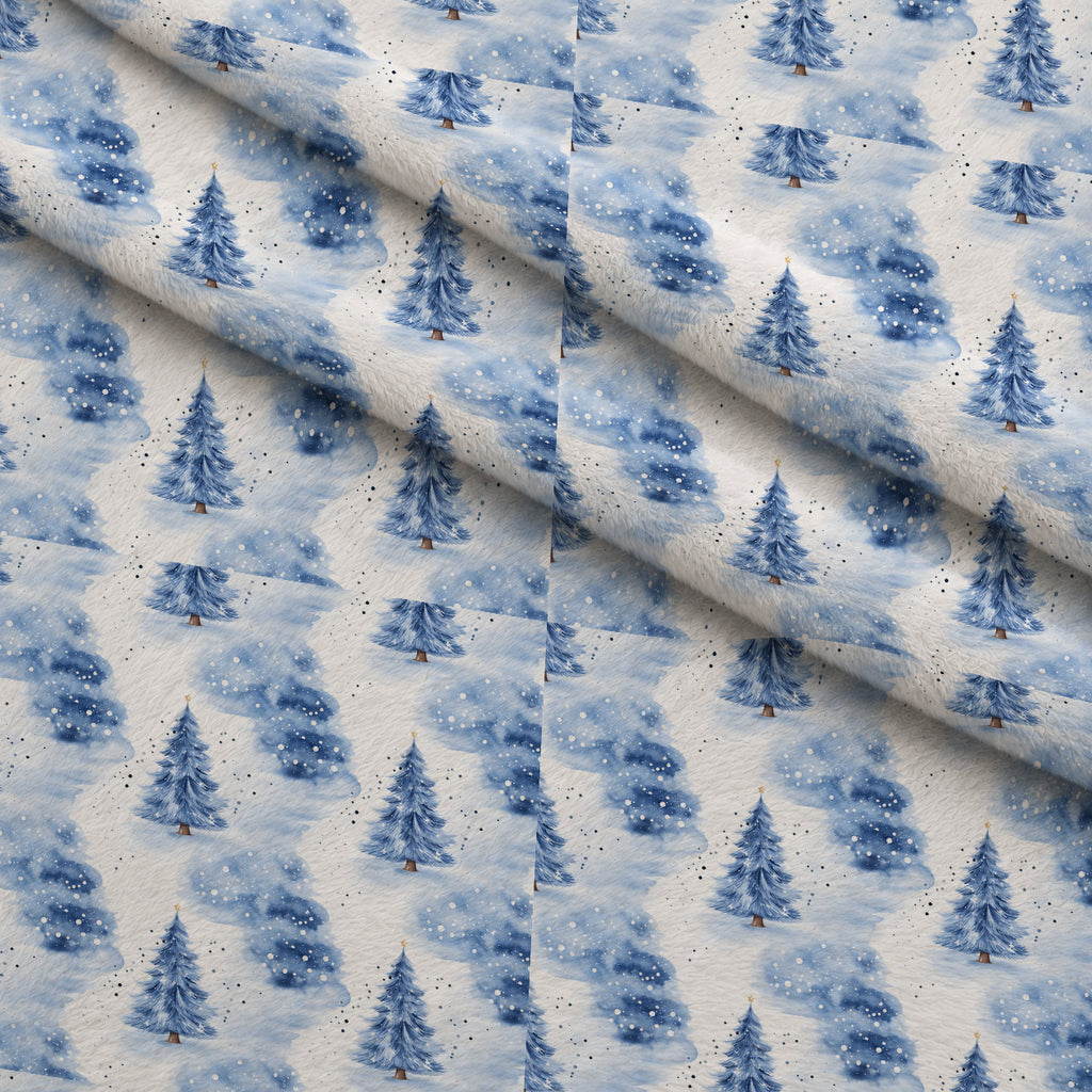 Blueberry Snowfall Wishes Pattern 3 Minky Fabric — plush minky folded close-up preview (mv-minky-v1:lying)