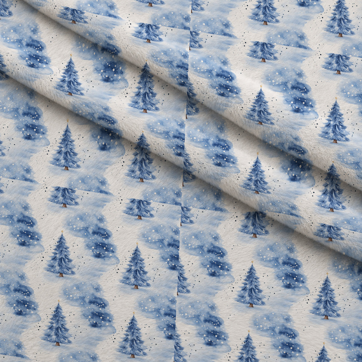 Blueberry Snowfall Wishes Pattern 3 Minky Fabric — plush minky folded close-up preview (mv-minky-v1:lying)