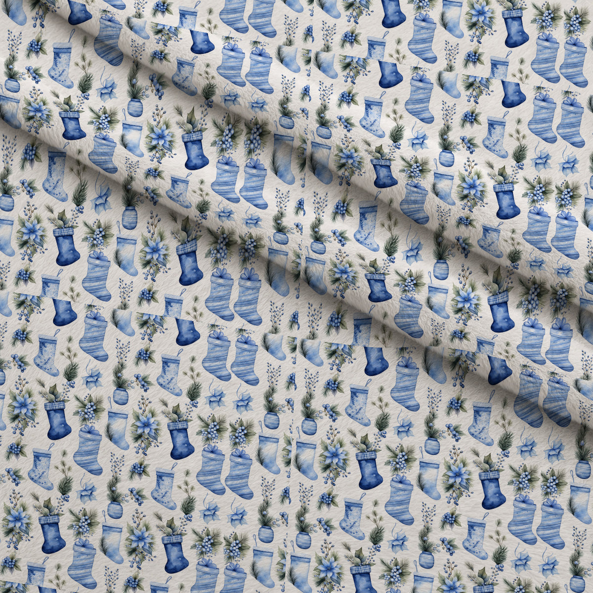 Blueberry Snowfall Wishes Pattern 7 Minky Fabric — plush minky folded close-up preview (mv-minky-v1:lying)