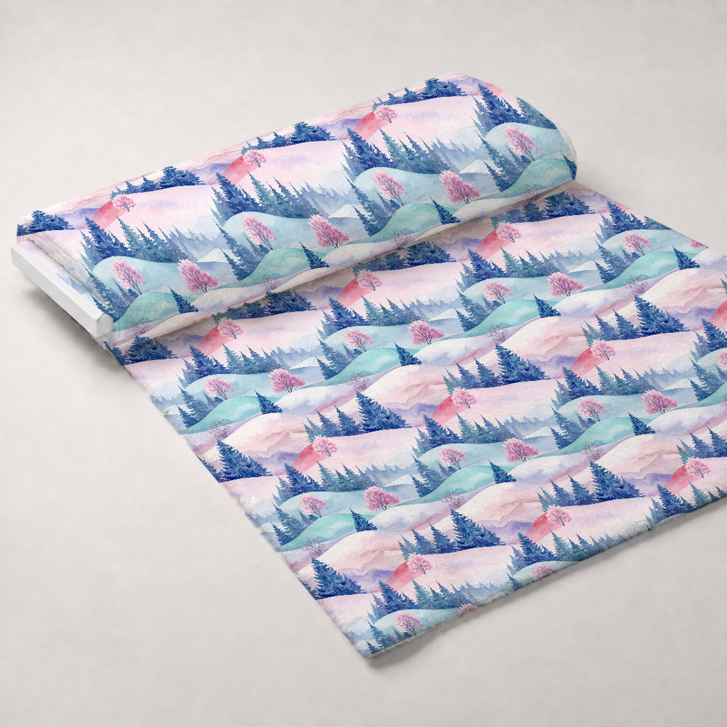 Blush Alpine Reverie Pattern 11 Minky Fabric — plush minky unrolled bolt preview (mv-minky-v1:bolt)