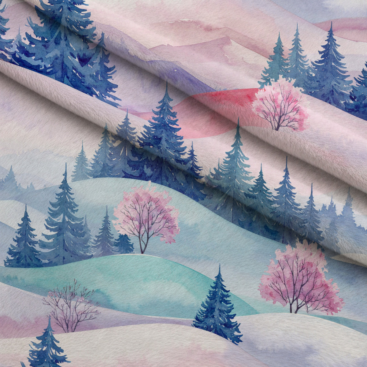 Blush Alpine Reverie Pattern 11 Minky Fabric — plush minky folded close-up preview (mv-minky-v1:lying)