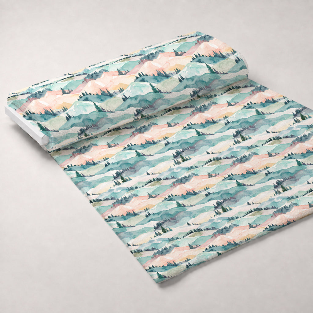 Blush Alpine Reverie Pattern 20 Minky Fabric — plush minky unrolled bolt preview (mv-minky-v1:bolt)