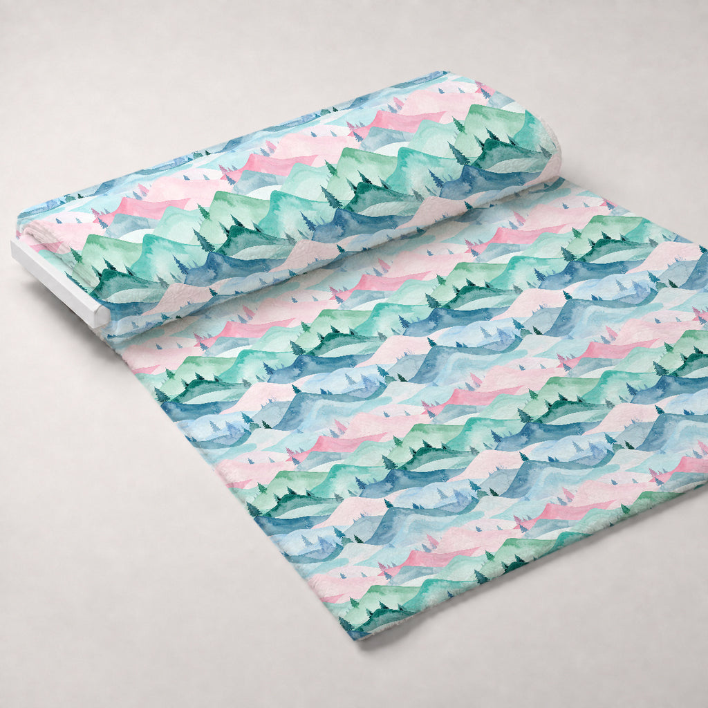 Blush Alpine Reverie Pattern 3 Minky Fabric — plush minky unrolled bolt preview (mv-minky-v1:bolt)